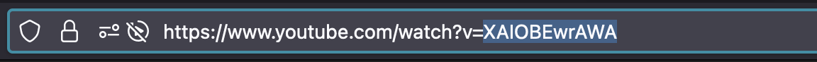 The video ID is highlighted at the end of the url