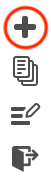 The editor menu featuring icons including the plus icon which indicates the ability to add a new page