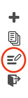 Editor toolbar with menu selected